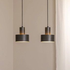 SIGMA Lampada a sospensione Rif 2, verde oliva, a 2 luci, lineare, acciaio