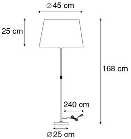 Lampada da terra intelligente bronzo con paralume marrone 45 cm incl. Wifi A60 - Parte