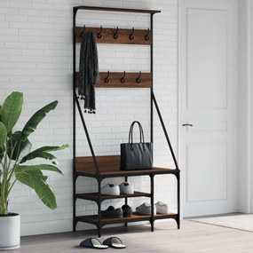 Appendiabiti Con Porta Scarpe Rovere Marrone 80x40x184 Cm /
