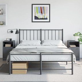 Comodino Antracite 34,5x39x62 Cm İn Acciaio /