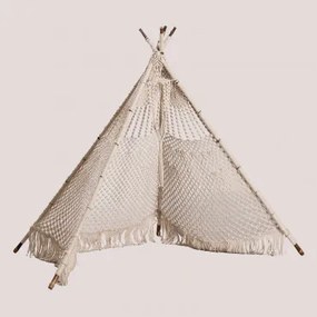 Tenda Tipi in Macramé Durcop Kids Bianco Antico - Sklum