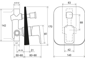 Ravak X070156 - Miscelatore doccia da incasso FREE nero