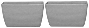 Set di 2 vasi polvere di pietra grigio chiaro 74 x 32 cm BARIS Beliani