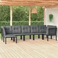 Set Salotto da Giardino 7 pz Nero e Grigio in Polyrattancod mxl 101194