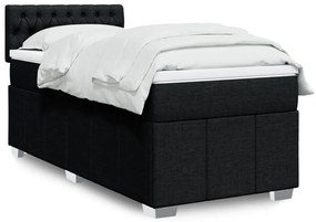 Giroletto A Molle Con Materasso Nero 100x200 Cm İn Tessuto /