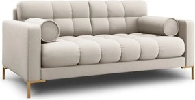 Divano Bali 2 posti in tessuto strutturato con gambe oro - L152cm