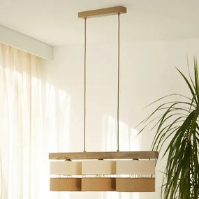 Brilagi - Lampadario a sospensione con filo FOREST 3xE27/15W/230V pino/beige/color crema