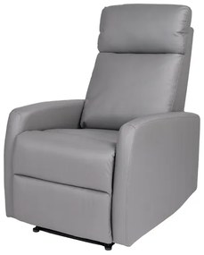 Poltrona relax reclinabile manuale in ecopelle GRIGIO