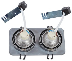 Set di 6 faretti da incasso arrotondati color canna di fucile GU10 50mm regolabili IP44 2 luci - Alberto