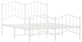 Giroletto con testiera e pediera metallo bianco 140x190 cm