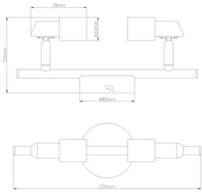 Globo 57385-2 - Faretto LED KINLEY 2xGU10/3W/230V