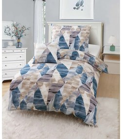 Biancheria da letto blu/marrone in microsatinato per letto singolo 3 pezzi 140x200 cm Eden – JAHU collections