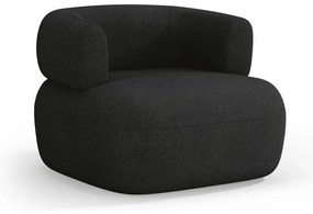 Poltrona nera in tessuto bouclé Jenny - Micadoni Home