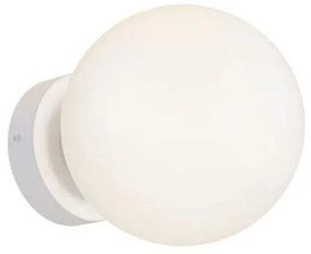 Applique Minimal Basic Form Piccola In Metallo Bianca 1 Luce E Diffusore Bianco