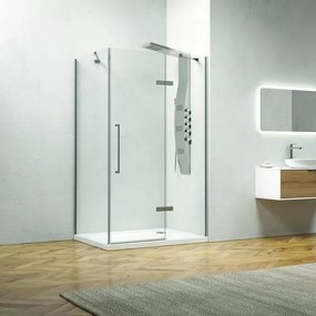 Box doccia 70x70 anta battente e vetro fisso anticalcare 8mm KT5000 - KAMALU