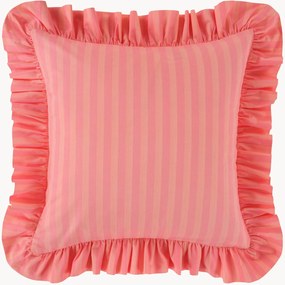 Copricuscino in cotone a righe con volant Freddie