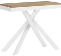 Consolle allungabile 90x40/196 cm Krack Small Evolution quercia natura telaio bianco