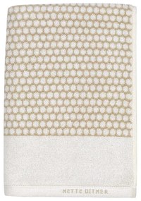 Asciugamano in cotone bianco e beige 70x140 cm Grid - Mette Ditmer Denmark