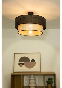 Lampadario a plafone BORHO 1xE27/60W/230V nero/juta