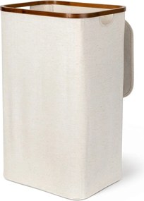Cesta per il bucato color crema in tessuto Bamboo/Linen – Bigso