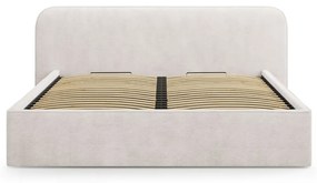 Letto matrimoniale imbottito bianco con contenitore e rete inclusi 180x200 cm Elizabeth – Micadoni