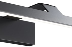 Applique Da Parete Moderno Decart Metallo Nero Acrilico 1 Luce Led 12W