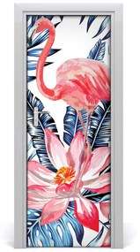 Poster adesivo per porta Fiori hawaiani 75x205 cm