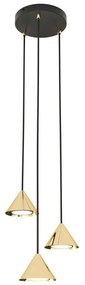 Lampadario a Sospensione in Acciaio ELIT 3 PREMIUM Nero e Oro 3xGX53 Colore del corpo Nero e Oro