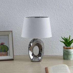 Lindby Alenja lampada da tavolo ceramica e tessuto