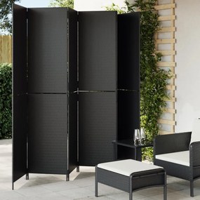 Divisorio Per Ambienti A 6 Pannelli Nero İn Polyrattan /