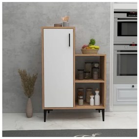 Mobile Da Cucina Multiuso Con Anta E Vani A Giorno Tea Rovere E Bianco