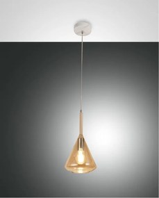 Lampadario Glamour Tris bianco paralume ambrato E27 LA MIA LUCE
