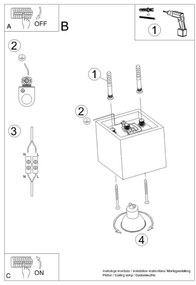 Plafoniera da Soffitto in Alluminio QUAD 1 GU10 Nera da Interno