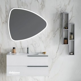 Mobile Bagno Sospeso "New Harmony Urban" Da 100 Cm Composto Da Due Cassetti Finitura Bianco Alaska