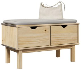 Panca Da Corridoio Otta 80x40x45 Cm İn Legno Massello Di Pino /