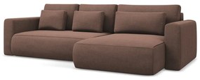 Divano angolare rosa allungabile/con contenitore (con penisola a destra/con chaise lounge) Kapua – Makamii