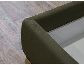Letto matrimoniale imbottito verde scuro con contenitore con griglia 160x200 cm Jade - Bobochic Paris