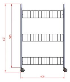 Supporto mobile con 3 ripiani Lugano - Metaltex