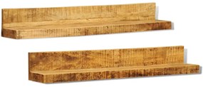 Mensole A Muro İn Legno Massiccio 2 Articoli /