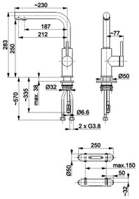 KFA Armatura 6623-912-22-Rubinetto dell'acqua filtrata DUERO PURE acciaio inossidabile + filtro