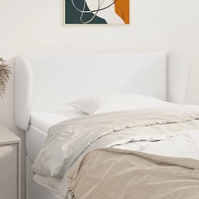 Testiera Ad Orecchio Bianca 103x23x78/88 Cm İn Similpelle /
