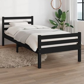 Giroletto Nero İn Legno Massello 90x200 Cm /
