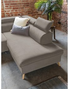 Divano letto angolare a U in velluto marrone chiaro (angolo sinistro) Sweet Harmony - Miuform