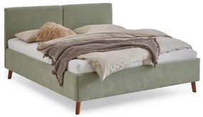 Letto matrimoniale imbottito verde chiaro con rete inclusa 180x200 cm Piano – Meise Möbel