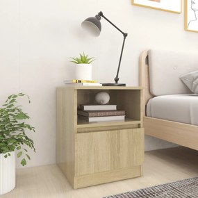 Comodini 2 Pz Rovere Sonoma 40x40x50 Cm İn Legno Multistrato /