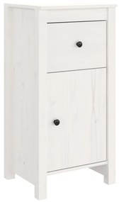 Credenza bianca 40x35x80 cm in legno massello di pino