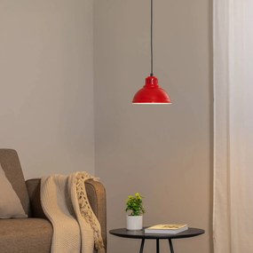 Luminex Lampada a sospensione Sven, a 1 luce, rosso, acciaio, E27