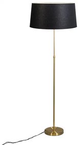 Lampada da terra oro/ottone con paralume nero 45 cm regolabile - Parte