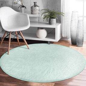 Tappeto rotondo lavabile di colore menta adatto per aspirapolvere robot ø 120 cm Comfort - Mila Home