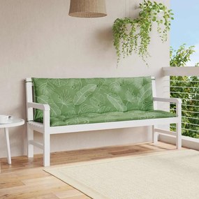 Cuscini Panca Giardino 2 Pz Motivo A Foglie 150x50x7 Cm Tessuto /